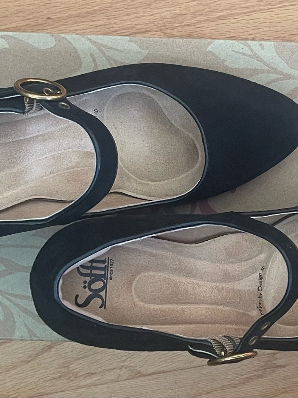 Mint!!! Sofft Black Suede “Petra” Block Heel Mart Jane pumps!! - Picture 10 of 12